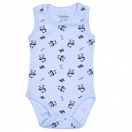 Body baieti - Body Panda blue