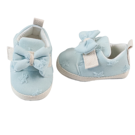 Botosi, sosete, dresuri, caciuli - Botosei pentru bebelusi, model cu fundita, culoare Bleu