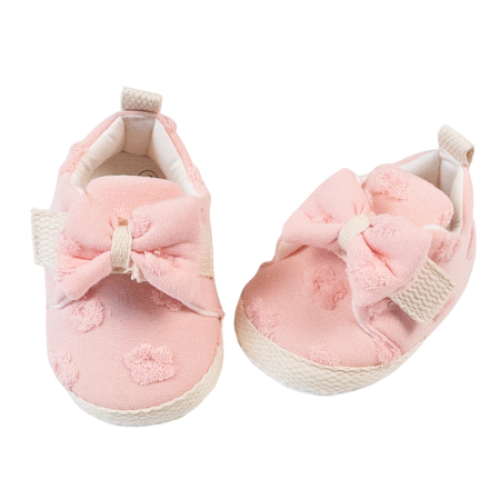 Botosi, sosete, dresuri, caciuli - Botosei pentru bebelusi, model cu funda, culoare roz