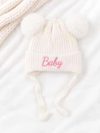 Sepci si caciuli copii - Căciuliță Bebeluși 0-6 Luni, model Baby, alb