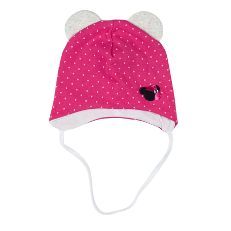 Camera bebelusului - Căciuliță Bebeluși 0-6 Luni, model fucsia cu urechiuse albe