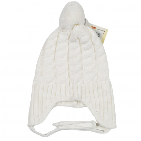 Botosi, sosete, dresuri, caciuli - Caciulita bebelusi tricotata alb