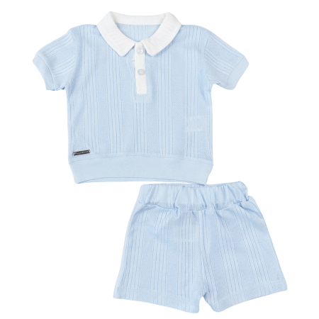 Compleuri bebelusi baieti - Compleu 2 Piese Băieți, Tricou Polo, Bleu