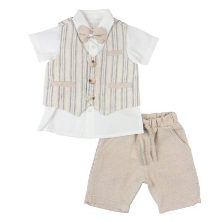 Haine bebelusi baieti ❤️ - Compleu Elegant Clasic cu Vestă și Papion