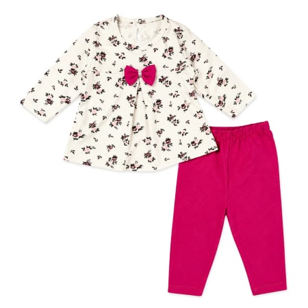 Seturi fetite - Compleu 2 Piese Fetițe, imprimeu floral, roz fucsia