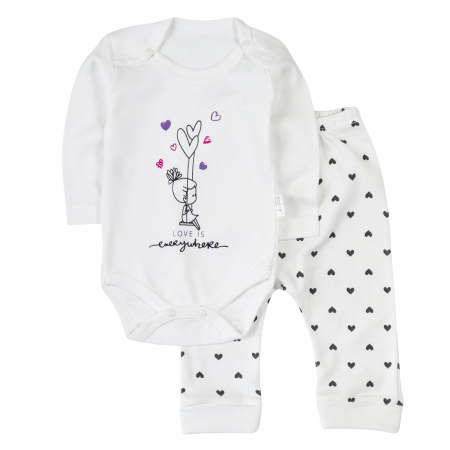 Haine bebelusi fete - Compleu 2 piese model Love