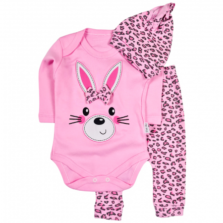 Haine bebelusi fete - Compleu 3 piese model Iepuras