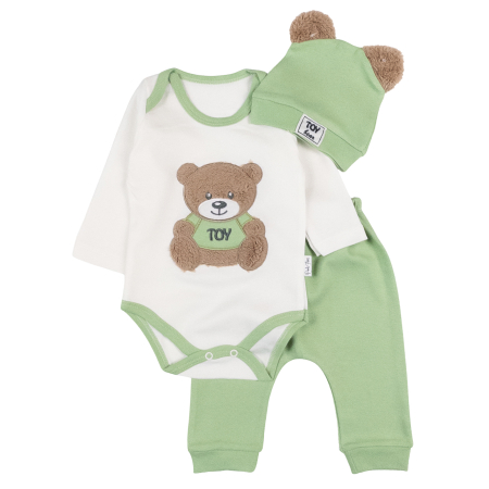 Haine bebelusi baieti - Compleu 3 piese pentru bebelusi, model Toy