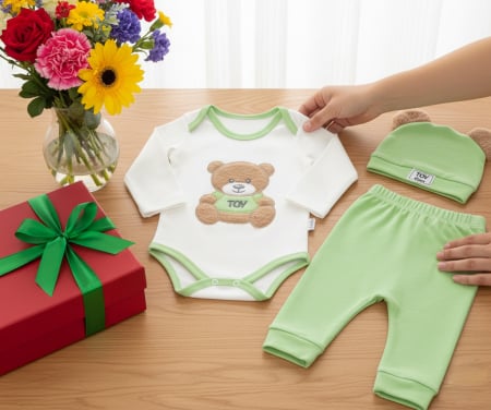 Compleuri bebelusi baieti - Compleu 3 piese pentru bebelusi, model Toy