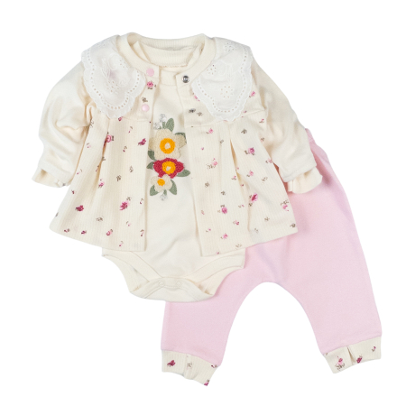 Seturi fetite - Compleu 3 piese pentru fetite, model Floral