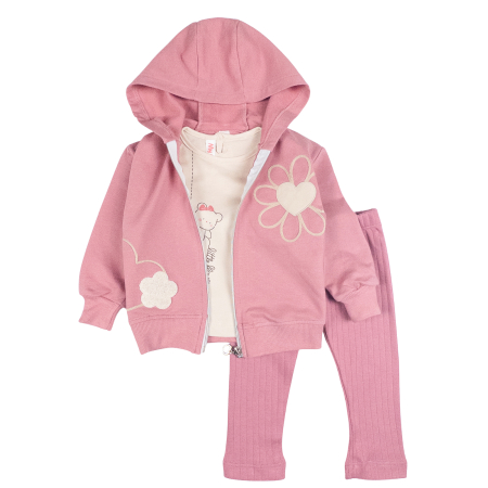 Seturi fetite - Compleu 3 piese pentru fetite, model Floare