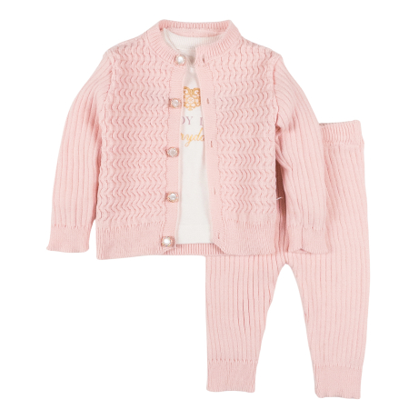 Seturi fetite - Compleu 3 piese pentru fetite, model Tricotat