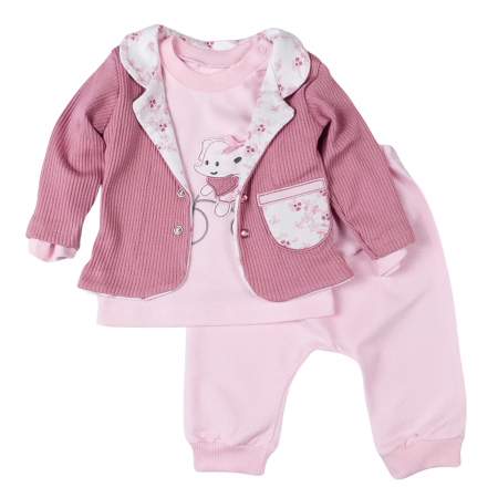 Seturi fetite - Compleu 3 piese pentru fetite, model Elefantel