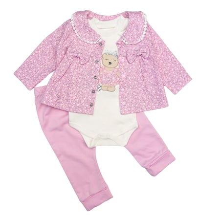 Seturi fetite - Compleu 3 piese pentru fetite, model Floricele