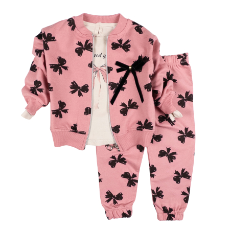 Haine bebelusi fete - Compleu 3 piese pentru fetite, model Fundite