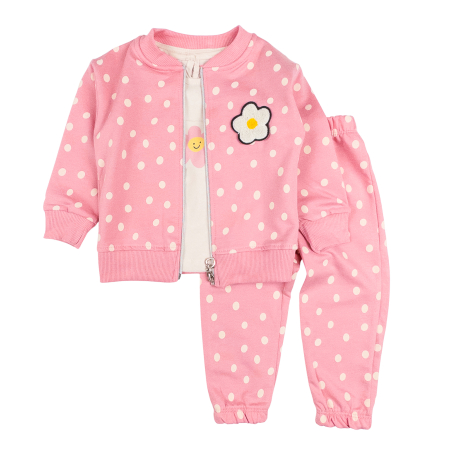 Seturi fetite - Compleu 3 piese pentru fetite, model Bulinute