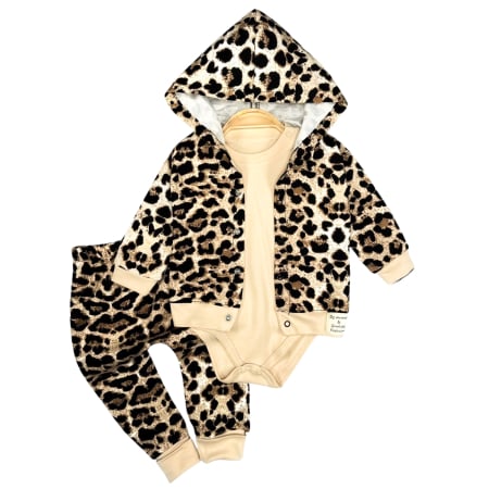 Noutăți - Compleu 3 piese pentru fetite, model Leopard