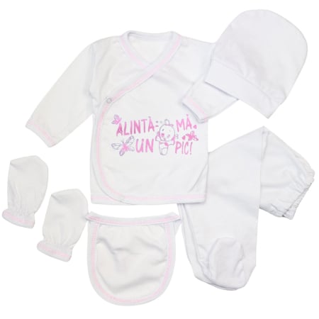 Imbracaminte nou-nascuti - Compleu 5 piese pentru nou nascuti fetite