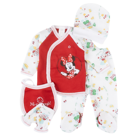 Haine bebelusi fete - Compleu 5 piese pentru nou nascuti, MinieRed