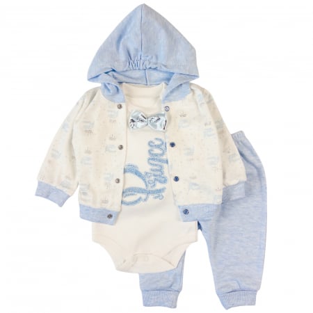 Compleuri bebelusi baieti - Compleu pentru bebelusi, 3 piese, model Prince