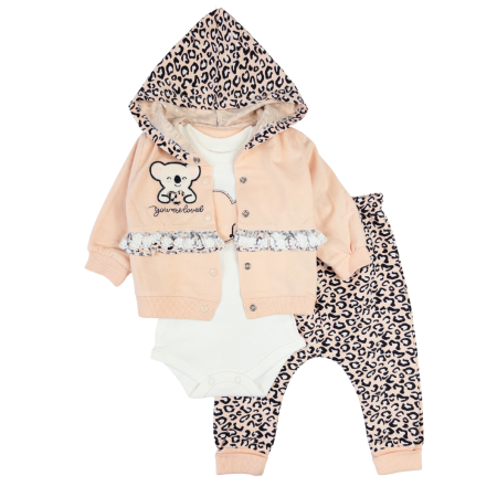 Seturi fetite - Compleu bebelusi 3 piese, model Koala Chic