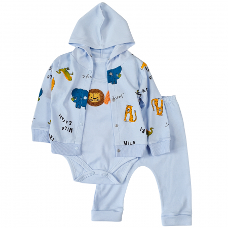Compleu bebelusi 3 piese, model Jungle blue [0]