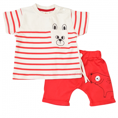 Compleuri bebelusi baieti - Compleu Bebelusi Bear Red