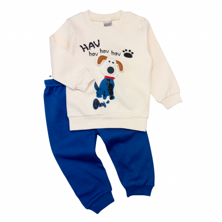 Haine bebelusi baieti - Compleu pentru bebelusi, model DogBlue