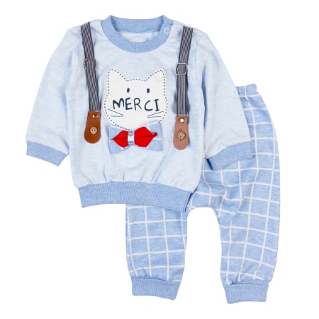 Haine bebelusi baieti - Compleu pentru bebelusi, model "Merci"