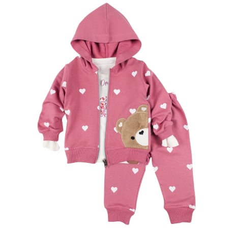 Seturi fetite - Compleu pentru fetite, 3 piese, Love, culoare bordo