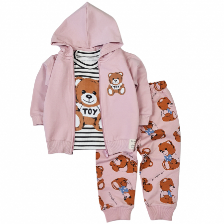 Haine bebelusi fete - Compleu fetite 3 piese model Toy