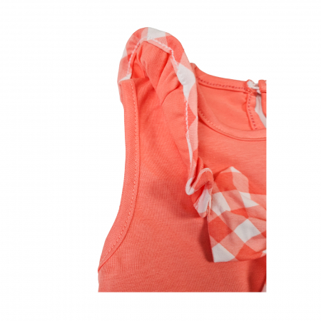 Compleu fetite carouri coral [2]