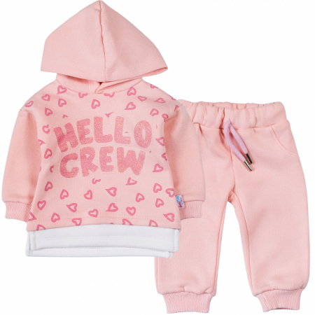 Haine bebelusi fete - Compleu fetite Heloo roz