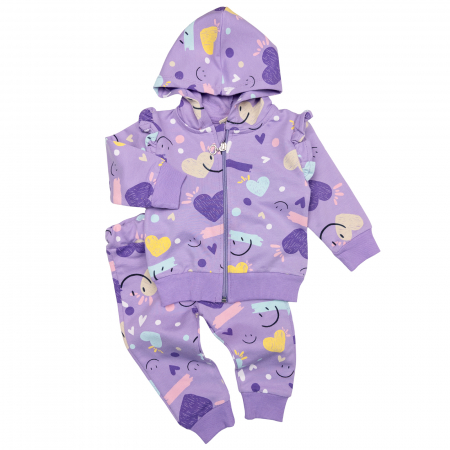 Haine bebelusi fete - Compleu fetite model Inimioare