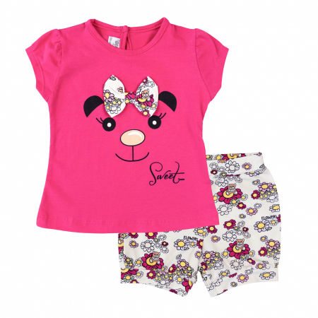 Haine bebelusi fete ❤️ - Compleu fetite model Sweet, fucsia