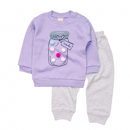 Haine bebelusi fete - Compleu model bombonele lila