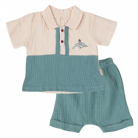 Compleuri bebelusi baieti - Compleu Muselina- model Funny