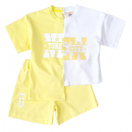 Haine bebelusi fete - Compleu fetite model NewYork galben