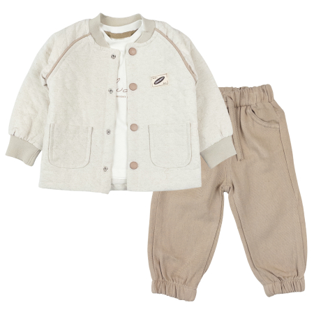 Haine bebelusi baieti ❤️ - Compleu pentru bebelusi, 3 piese, Concept bej