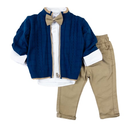 Compleuri bebelusi baieti - Compleu  pentru bebelusi, 3 piese, model Elegance, Blue