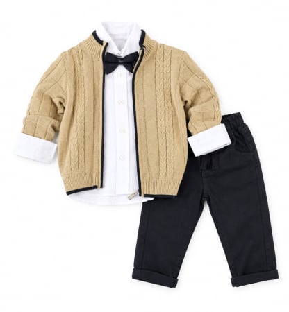 Compleuri bebelusi baieti - Compleu pentru bebelusi, 3 piese, model Elegance
