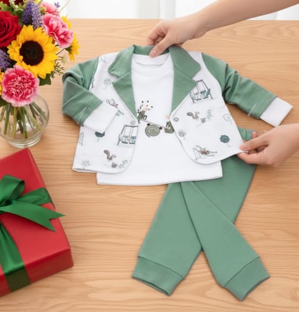 Compleuri bebelusi baieti - Compleu pentru bebelusi, 3 piese, model Play