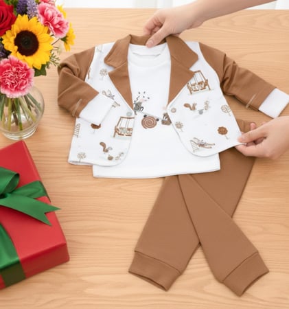 Compleuri bebelusi baieti - Compleu pentru bebelusi, 3 piese, model Play