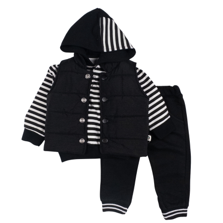 Haine bebelusi baieti - Compleu pentru bebelusi, 3 piese, model Fashion