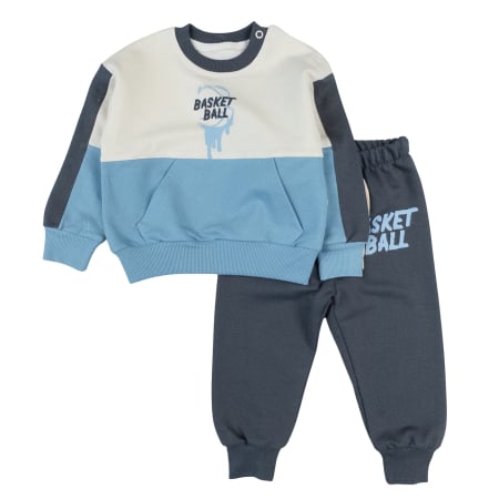 Haine bebelusi baieti - Compleu pentru bebelusi, model Basket, Blue