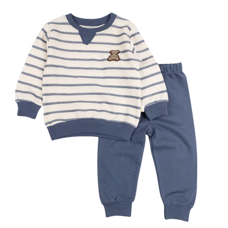 Haine bebelusi baieti - Compleu pentru bebelusi, model Bear Blue