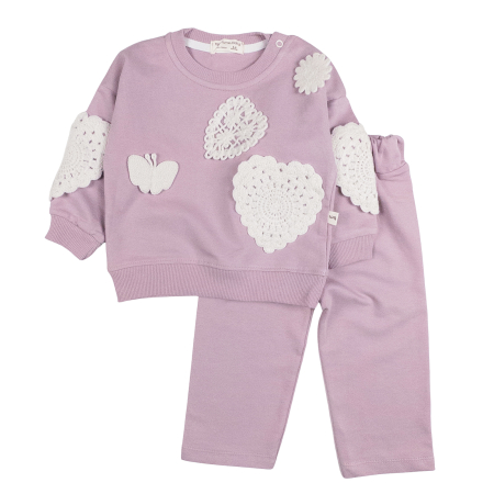 Seturi fetite - Compleu pentru bebelusi, model cu Inimioare