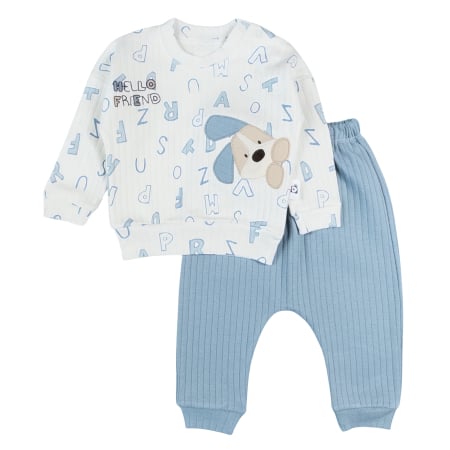 Haine bebelusi baieti - Compleu pentru bebelusi, model Catelus