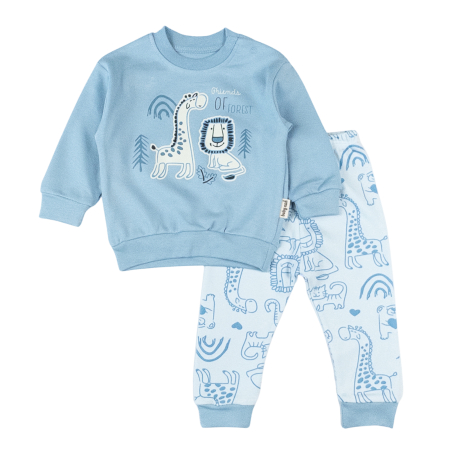 Haine bebelusi baieti ❤️ - Compleu pentru bebelusi, model Safari Blue