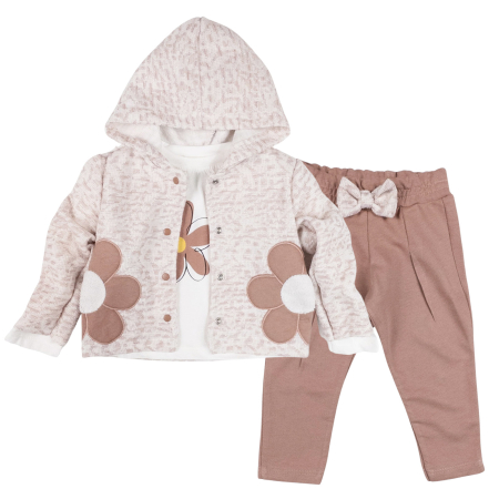 Seturi fetite - Compleu pentru fetite, 3 piese, Floare